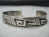 Terry Wadsworth Magnificent Vintage Native American Hopi Sterling Silver Bracelet-Nativo Arts