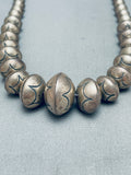 Rare Signed Vintage Native American Navajo Hand Tooled Sterling Silver Necklace-Nativo Arts
