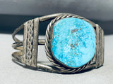 Colossal Vintage Native American Navajo Kingman Turquoise Sterling Silver Bracelet-Nativo Arts