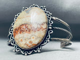 Earth Stone Agate Vintage Native American Navajo Sterling Silver Bracelet-Nativo Arts
