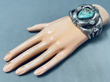 Heavy Vintage Native American Navajo 80 Grams Royston Turquoise Sterling Silve Rbracelet-Nativo Arts