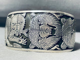 Symbolic Powerful Bears Vintage Native American Navajo Sterling Silver Bracelet-Nativo Arts