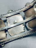 Burd Family Vintage Native American Navajo Turquoise Sterling Silver Bracelet Cuff-Nativo Arts