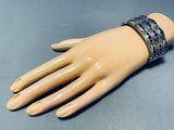 Native American One Of The Finest Vintage Navajo Sugulite Sterling Silver Inlay Bracelet-Nativo Arts