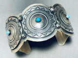 Navajo Baskets!!! Vintage Detailed Sterling Silver Turquoise Bracelet-Nativo Arts