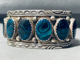 The Most Unique Vintage Native American Navajo Abalone Row Sterling Silvr Bracelet-Nativo Arts