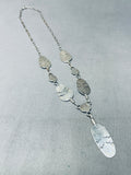 Larry Begay!! Vintage Native American Navajo Feather Sterling Silver Necklace-Nativo Arts