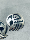 Important Amazing Vintage Native American Hopi Sterling Silver Earrings-Nativo Arts