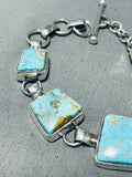 Dynamic Native American Navajo #8 Turquoise Mine Sterling Silver Link Bracelet-Nativo Arts