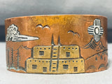 Awesome Vintage Native American Navajo Storyteller Sterling Silver Copper Bracelet-Nativo Arts