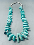 Breathtaking 131 Grams Native American Navajo Easter Blue Turquoise Sterling Silver Necklace