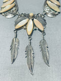 One Of The Most Fabulous Vintage Native American Navajo Pearl Sterling Silver Necklace-Nativo Arts