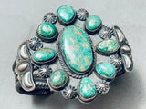 One Of The Best Vintage Native American Navajo Royston Turquoise Sterling Silver Rope Bracelet