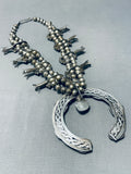 Old Deposit Turquoise Vintage Native American Navajo Sterling Silver Squahs Blossom Necklace-Nativo Arts