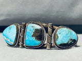 One Of The Best Vintage Native American Navajo Bisbee Turquoise Sterling Silver Bracelet-Nativo Arts