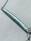 Elegant Vintage Native American Navajo Morenci Turquoise Sterling Silver Necklace-Nativo Arts