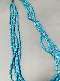 Gorgy!! Vintage Native American Navajo Morenci Turquoise Sterling Silver Necklace-Nativo Arts