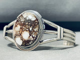Larson Lee Native American Navajo Wildhorse Sterling Silver Bracelet-Nativo Arts
