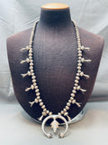 Open Arms Vintage Native American Navajo Sterling Silver Squash Blossom Necklace-Nativo Arts
