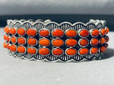 The Best Eyes Of Coral Native American Navajo Sterling Silver Bracelet Cuff-Nativo Arts