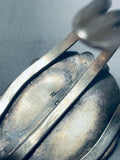 Dove Of Love!! Vintage Native American Navajo Sterling Silver Inlay Bracelet Cuff-Nativo Arts