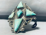 One Of The Best Ever Vintage Native American Navajo Turquoise Star Sterling Silver Bracelet-Nativo Arts