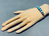 Jim Lee Vintage Native American Navajo 5 Kingman Turquoise Sterling Silver Bracelet-Nativo Arts