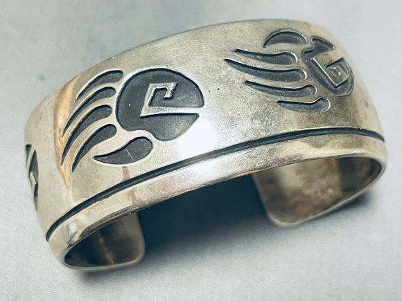 Paws Of Power Vintage Navajo Sterling Silver Bracelet-Nativo Arts
