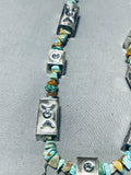 Authentic Native American Navajo Royston Turquoise Sterling Silver Necklace And Earring Set-Nativo Arts