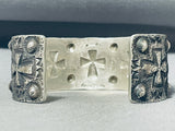 Unforgettable Native American Navajo Sterling Silver Cross Bracelet Signed Ronnie Willie-Nativo Arts