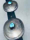 Early Hand Tooled Vintage Native American Navajo Turquoise Sterling Silver Concho Belt-Nativo Arts
