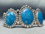 Rare Vintage Native American Navajo Domed Lapis Lazuli Sterkling Silver Bracelet-Nativo Arts