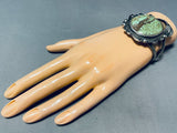 One Of The Best Vintage Native American Navajo Green Turquoise Sterling Silver Bracelet-Nativo Arts