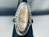 Stunning Vintage Native American Navajo Oval Abalone Sterling Silver Ring-Nativo Arts