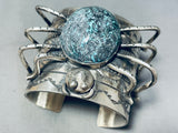 181 Grams Spider Turquoise Native American Navajo Sterling Silver Bracelet-Nativo Arts