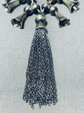 Tassel Necklace! So Unique Native American Navajo Sterling Silver Squash Blossom-Nativo Arts