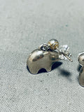 Adorable Vintage Native American Navajo Sterling Silver Bear Dangle Earrings-Nativo Arts