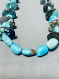 One Of The Most Unique Ever Vintage Native American Navajo Turquoise Sterling Silver Necklace-Nativo Arts