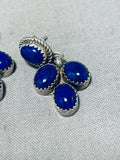 Marvelous Vintage Native American Navajo Lapis Sterling Silver Earrings-Nativo Arts