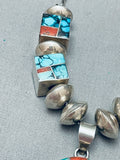 One Of The Best Ever Vintage Native American Navajo Turquoise Inlay Sterling Silver Necklace-Nativo Arts