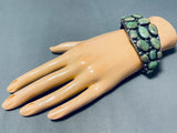 Jaw To The Floor Vintage Native American Navajo Green Turquoise Sterling Silver Bracelet-Nativo Arts