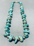 Superior Vintage Native American Navajo Royston & Kingman Turquoise Sterling Silver Necklace-Nativo Arts