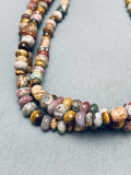 One Of The Best Agate Vintage Native American Navajo Sterling Silver Necklace-Nativo Arts