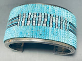One Of The Most Intricate Southwest Turquoise Inlay Sterling Silver Bracelet-Nativo Arts