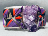The Best Southwest Amethyst Sterling Silver Coral Inlay Bracelet Cuff-Nativo Arts