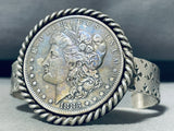 Signed Native American Navajo 1883 Silver Dollar Bracelet-Nativo Arts