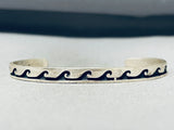 John Honie Vintage Native American Hopi Sterling Silver Wave Bracelet-Nativo Arts