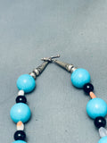 Balls Of Turquoise Vintage Native American Navajo Sterling Silver Necklace-Nativo Arts