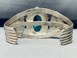 Bears Of Turquoise Vintage Native American Navajo Sterling Silver Geomtric Bracelet-Nativo Arts