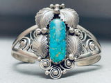Rare Signed Vintage Native American Navajo Spiderweb Turquoise Sterling Silver Bracelet-Nativo Arts